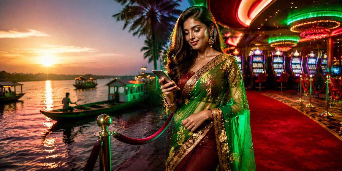 বরিশালে লাল-সবুজ পোশাকে মোবাইলে পেমেন্ট ও গেম খেলছেন একজন ব্যবহারকারী
