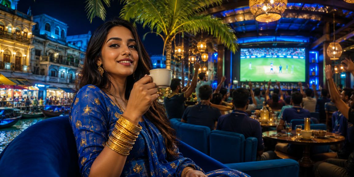 A user enjoying cricket betting at a Mymensingh night market