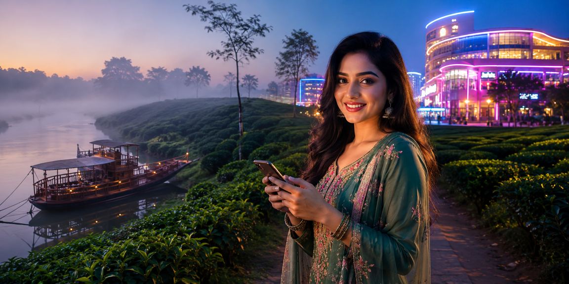 A user enjoying cricket betting from the tea gardens of Sylhet